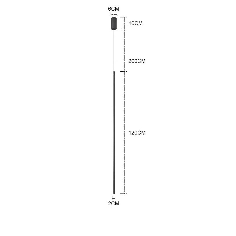 Suspension tube métal noir LED