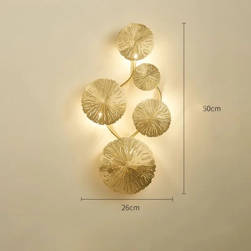 Applique murale cuivre doré - Fleur de lotus