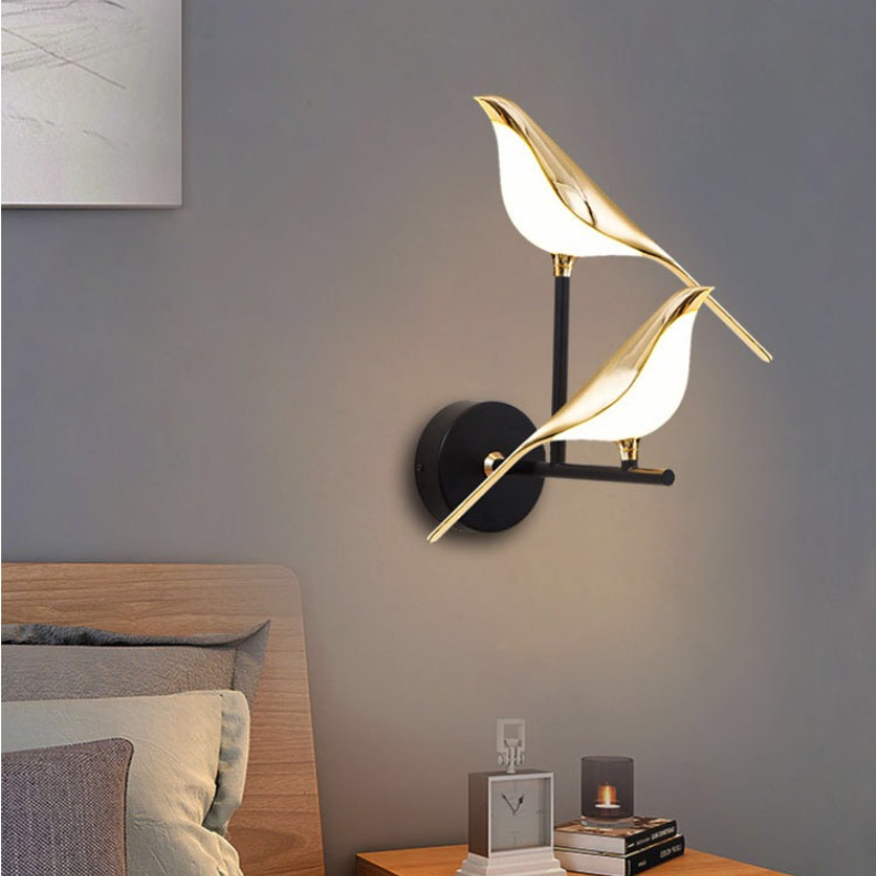 Applique murale à LED | Oiseaux dorés