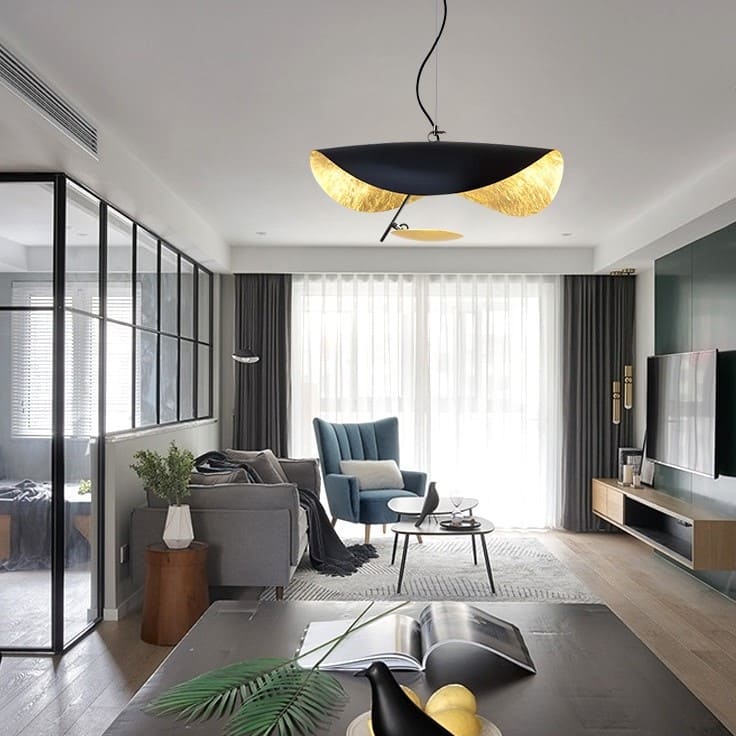 Suspension élégante noir & Or | Style contemporain