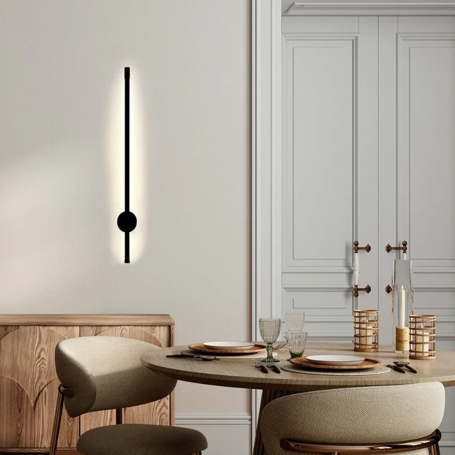 Applique murale à LED Dimmable| Tube noir métallique