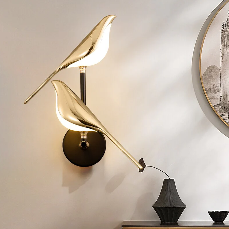 Applique murale à LED | Oiseaux dorés