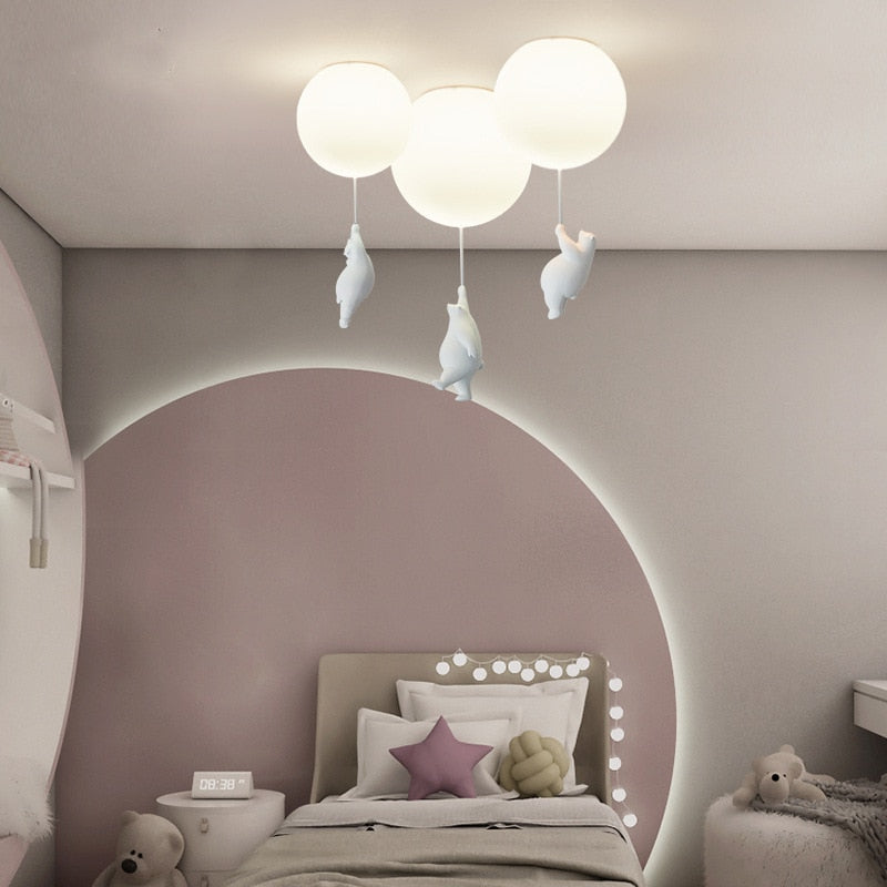 Lustre enfant ours polaire suspendu