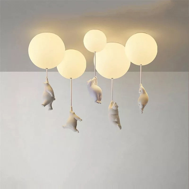 Lustre enfant ours polaire suspendu
