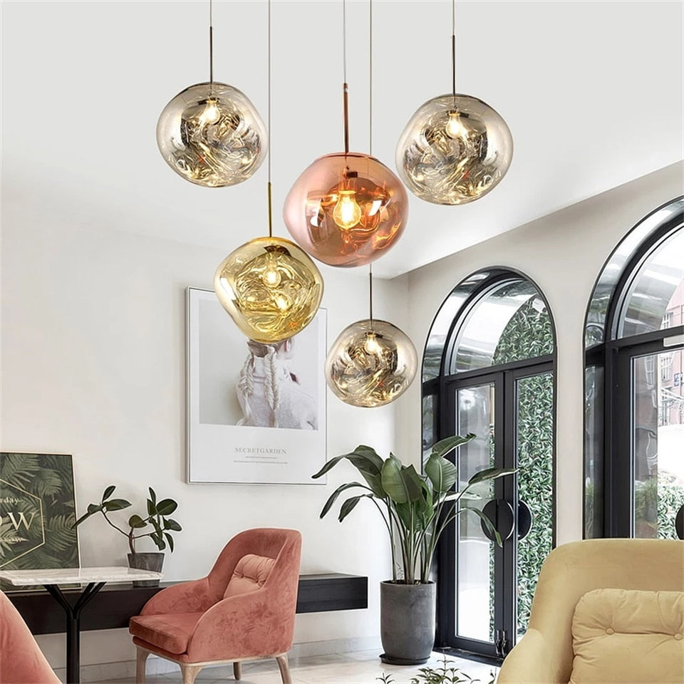 Suspension style verre soufflé | Boule de lave