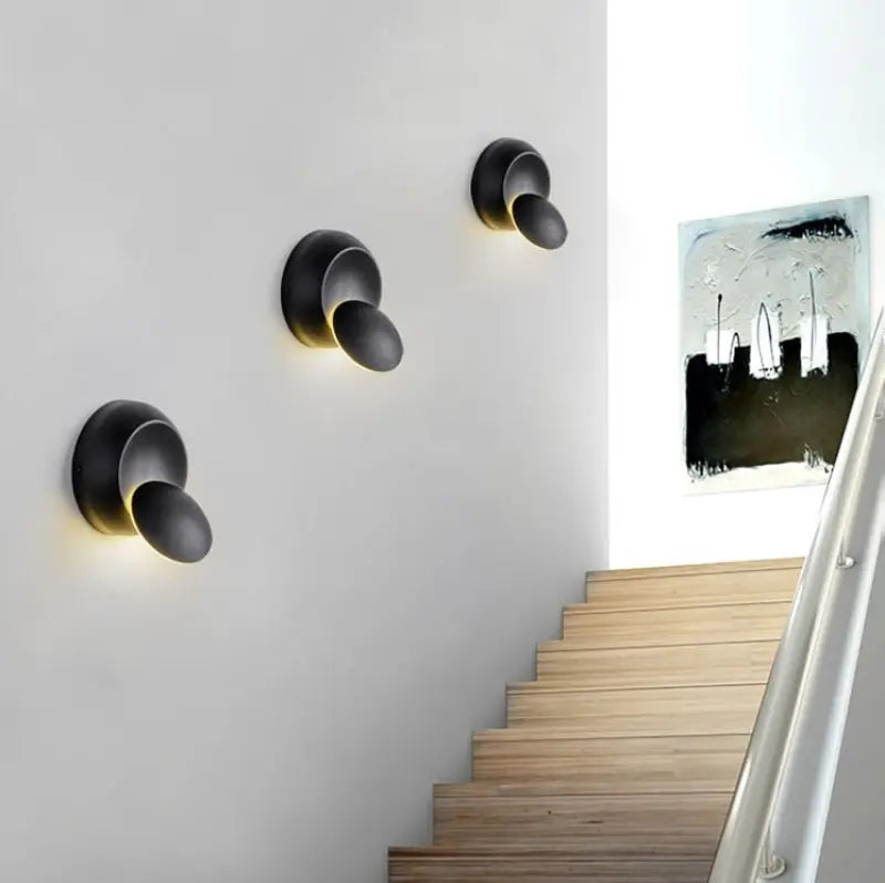 Applique Murale Led Ronde Dorée Rotative 360° Au Design Moderne