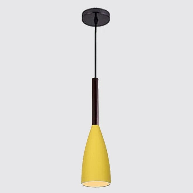 Suspension couleur aux choix en bois et aluminium au design nordique moderne en forme de bouteille