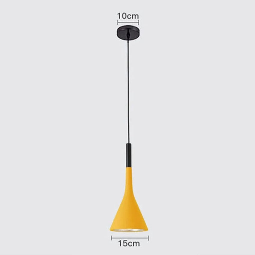 Suspension couleur aux choix en bois et aluminium au design nordique moderne en forme de bouteille