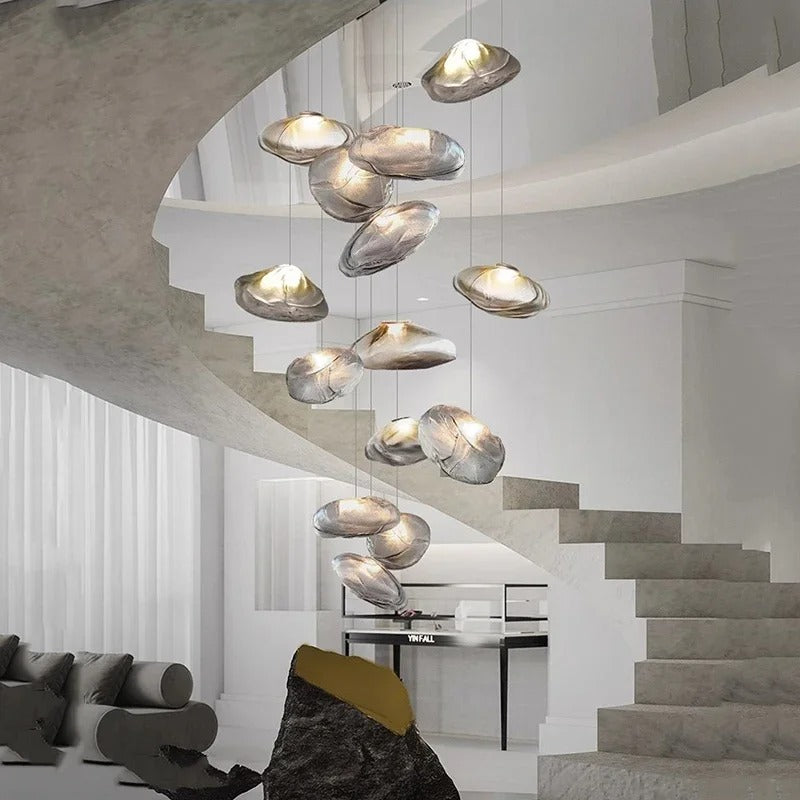 Suspension design verre soufflé | Style aérien contemporain