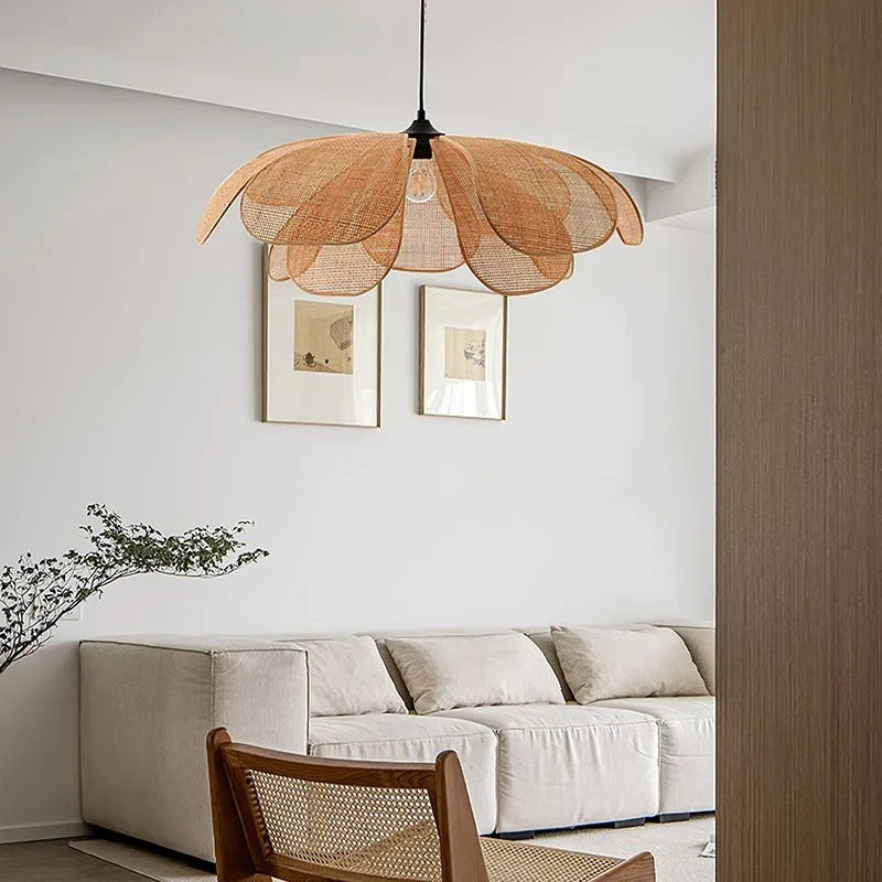 Suspension aérienne rotin | Style floral bohème
