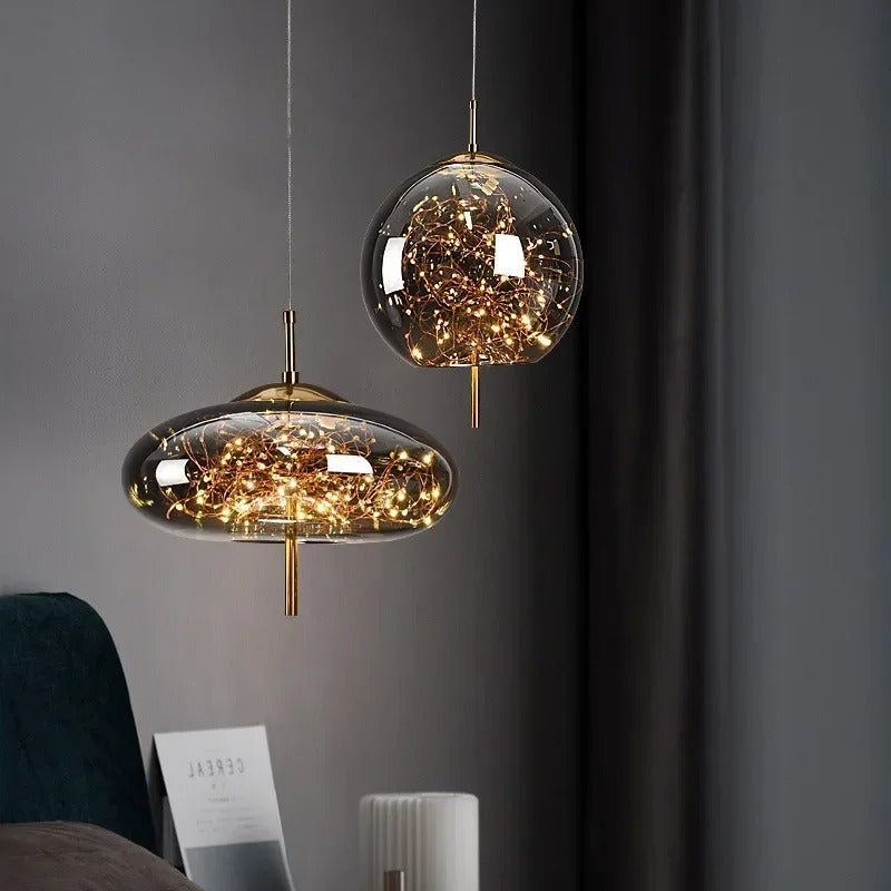 Suspension verre soufflé | Style contemporain féerique