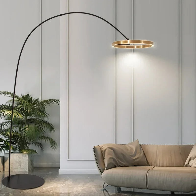 Lampadaire autoporté anneau moderne