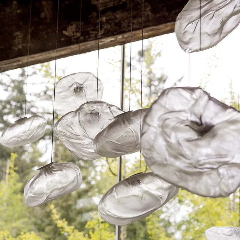 Suspension design verre soufflé | Style aérien contemporain