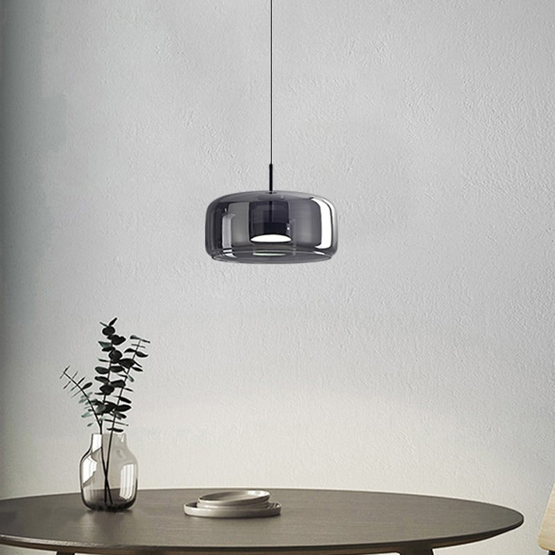 Suspension LED en verre teinté et fumé