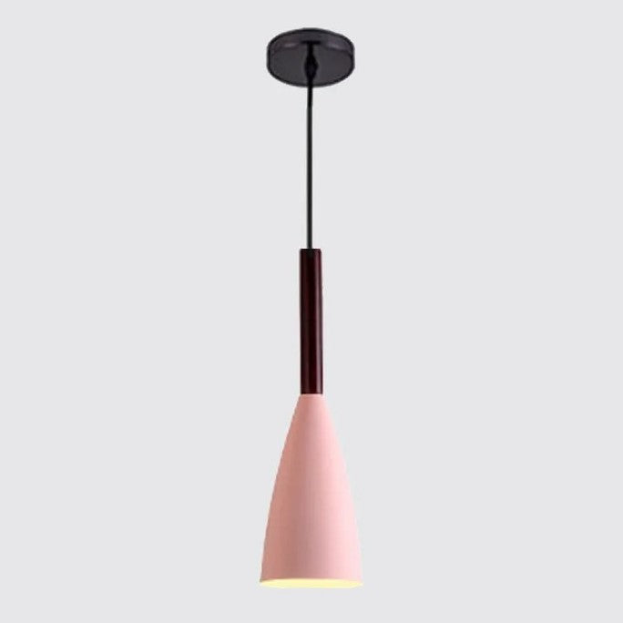 Suspension couleur aux choix en bois et aluminium au design nordique moderne en forme de bouteille