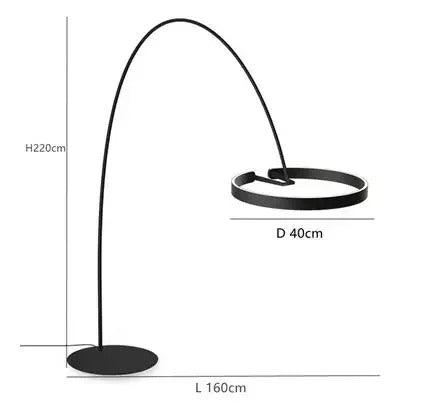 Lampadaire autoporté anneau moderne