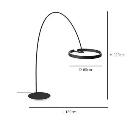 Lampadaire autoporté anneau moderne