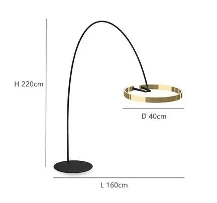 Lampadaire autoporté anneau moderne