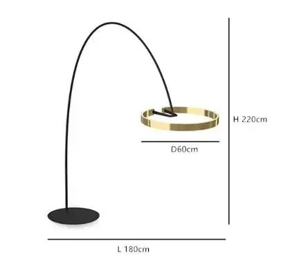 Lampadaire autoporté anneau moderne