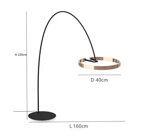 Lampadaire autoporté anneau moderne