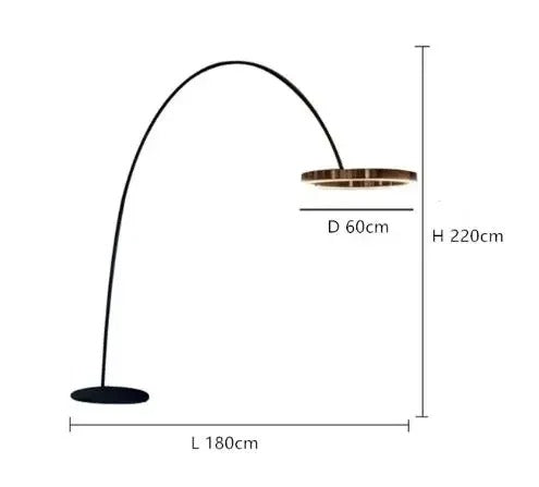 Lampadaire autoporté anneau moderne
