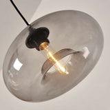 Suspension en verre teinté ovale