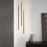 Suspension tube métal noir LED