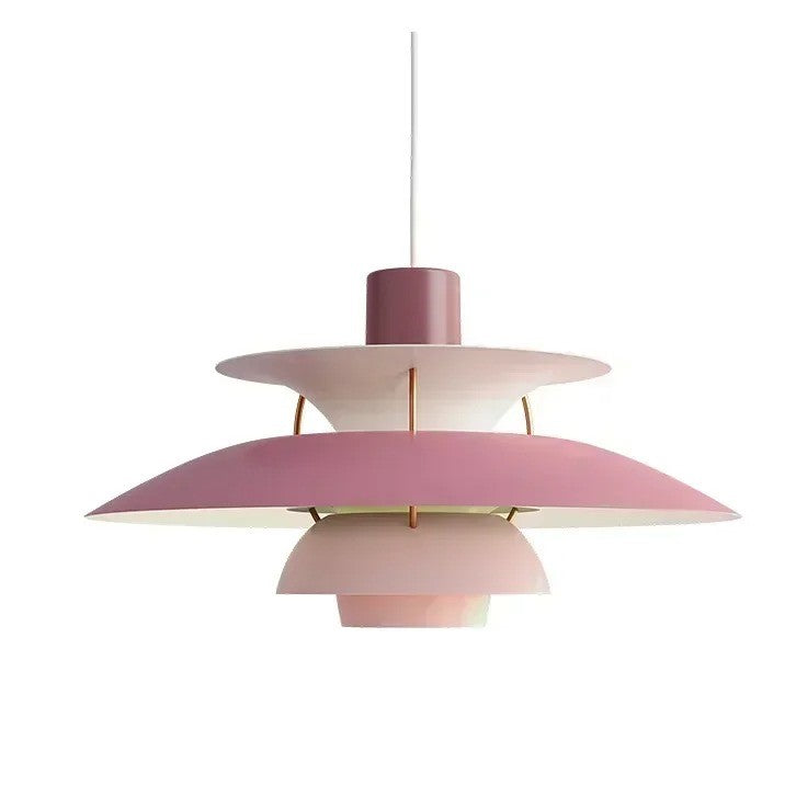 Suspension artistique en forme de soucoupe colorée