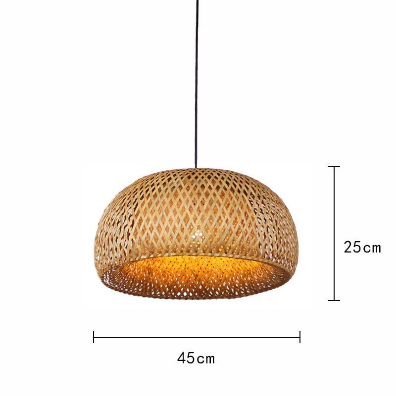 Plafonnier/ Suspension en bambou naturel au design minimaliste et moderne
