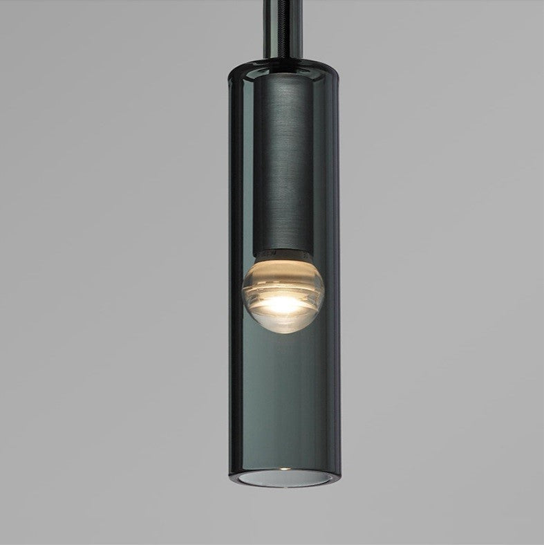 Applique murale suspendue en verre gris fumé au design moderne en forme de bouteille