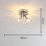 Plafonnier métal et perles de cristal en forme de pissenlit