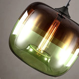 Suspension colorée en verre teinté fumé style rétro vintage