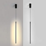 Suspension tube métal noir LED