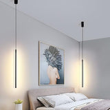 Suspension tube métal noir LED