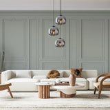 Suspension en verre teinté fumé au design moderne