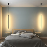 Suspension tube métal noir LED