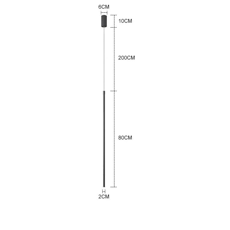 Suspension tube métal noir LED
