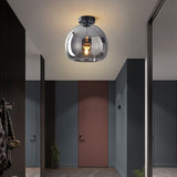 Plafonnier en verre teinté fumé au design moderne