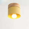Lustre suspension bois et métal coloré style nordique