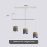 Lustre suspension bois et métal coloré style nordique