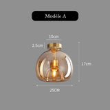 Plafonnier en verre teinté fumé au design moderne