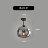 Plafonnier en verre teinté fumé au design moderne