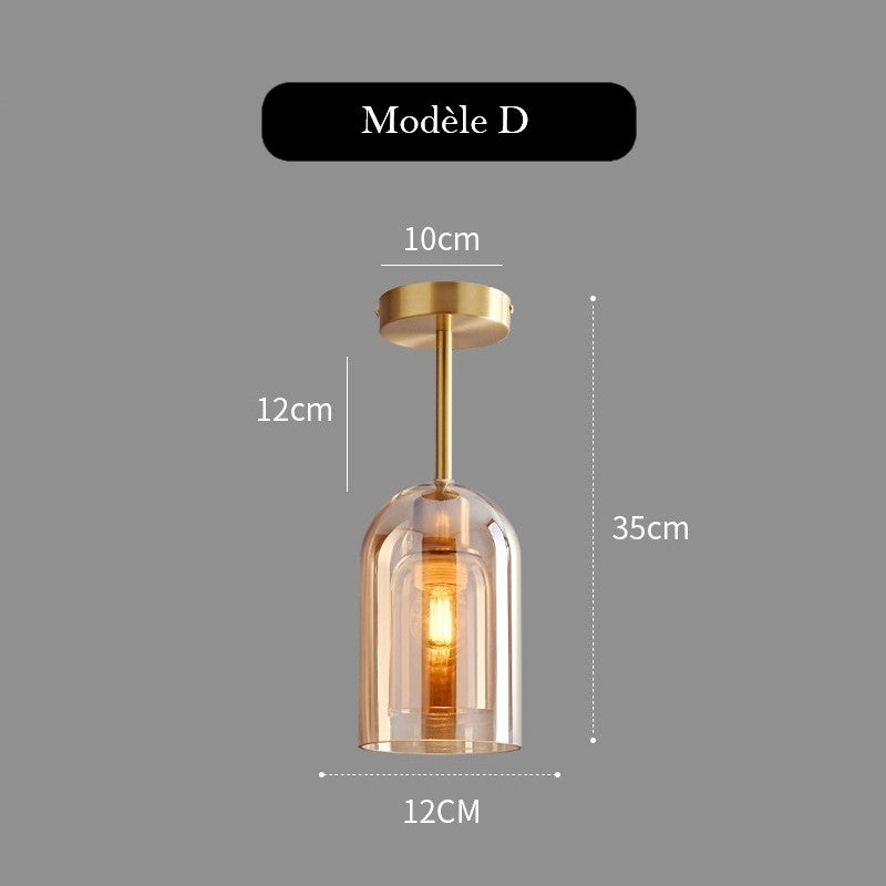 Plafonnier en verre teinté fumé au design moderne