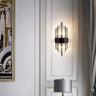 Applique murale de luxe en tube de cristal et métal doré ou noir