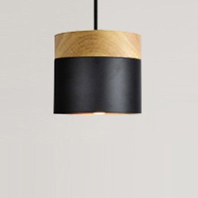 Lustre suspension bois et métal coloré style nordique