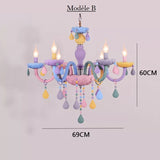 Lustre chandelier chambre enfant- arc en ciel multicolore
