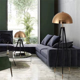 Lampadaire style champignon doré