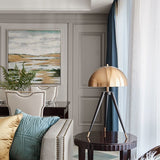Lampadaire style champignon doré