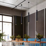 Suspension minimaliste en aluminium, design tube cylindrique