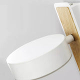 Lampe de chevet murale en bois avec interrupteur et tête rotative